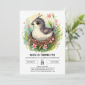 Invitation Anniversaire du Pastel Cute Bird (Debout devant)