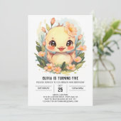 Invitation Anniversaire du Pastel Duck moderne (Debout devant)