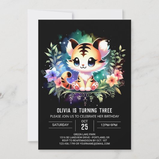 Invitation Anniversaire du Pastel Little Tiger (Devant)