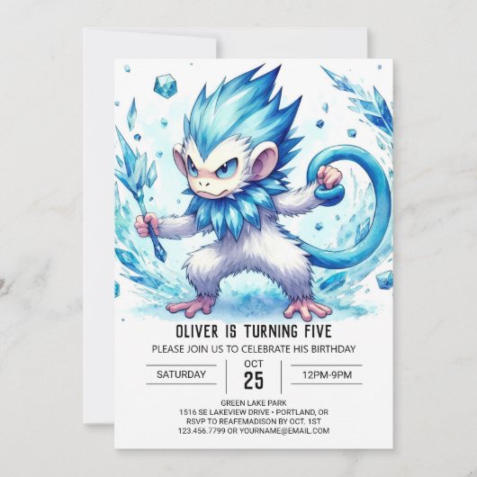 Invitation Anniversaire du Pastel Monkey (Devant)