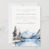 Invitation Anniversaire du paysage neigeux du lac Mountain (Devant)