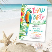 Invitation Anniversaire du perroquet tropical d'Aloha Luau