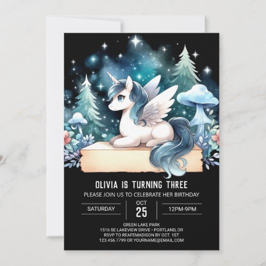 Invitation Anniversaire du Petit Cheval Doux (Devant)