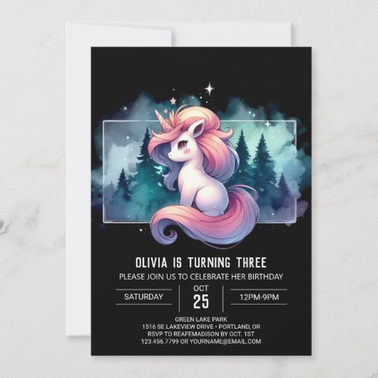 Invitation Anniversaire du petit cheval rêvé (Devant)
