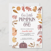 Invitation Anniversaire du petit Citrouille, automne 1er anni (Devant)