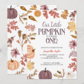 Invitation Anniversaire du petit Citrouille, automne 1er anni (Devant / Derrière)