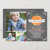Invitation Anniversaire du Petit Citrouille Chalkboard (Devant / Derrière)
