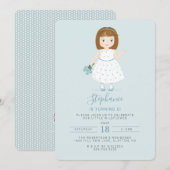 Invitation Anniversaire du petit Fleur sauvage (Devant / Derrière)