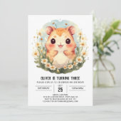 Invitation Anniversaire du petit hamster personnalisé (Debout devant)