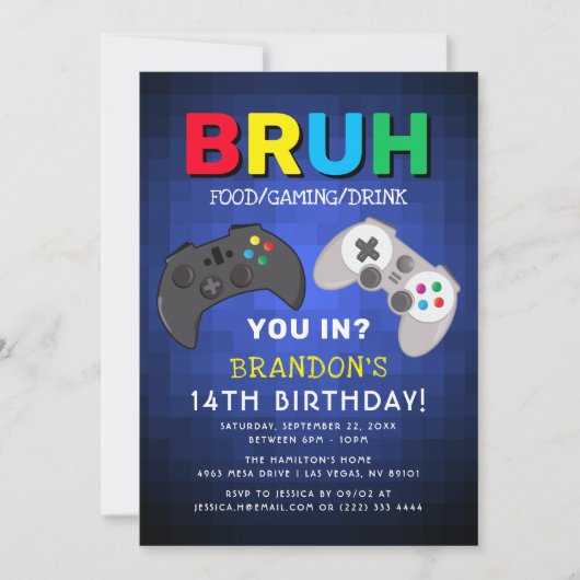 Invitation Anniversaire du petit joueur Bash (Devant)