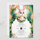 Invitation Anniversaire du petit lapin mignon (Devant)