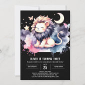 Invitation Anniversaire du petit lion doux (Devant)