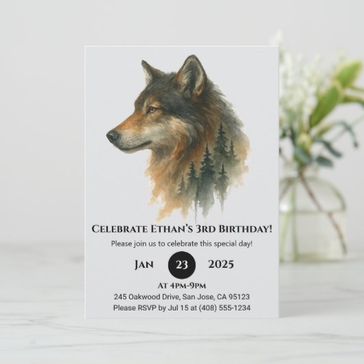Invitation Anniversaire du Petit Loup (Debout devant)