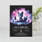 Invitation Anniversaire du petit loup amusant (Debout devant)