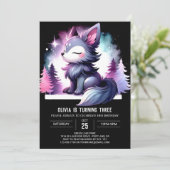 Invitation Anniversaire du petit loup numérique (Debout devant)