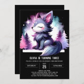 Invitation Anniversaire du petit loup numérique (Devant / Derrière)