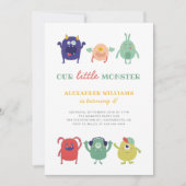 Invitation Anniversaire du petit monstre coloré (Devant)