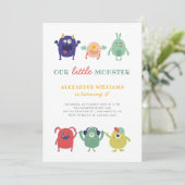 Invitation Anniversaire du petit monstre coloré (Debout devant)