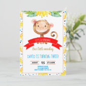 Invitation Anniversaire du petit singe Bananas Jungle Boy (Debout devant)