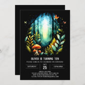 Invitation Anniversaire du pin naturel enchanté (Devant / Derrière)