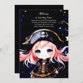 Invitation Anniversaire du Pirate (Devant / Derrière)