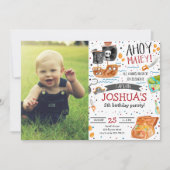 Invitation Anniversaire du pirate Ahoy Pirate Boy Party avec (Devant)