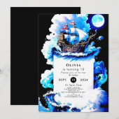 Invitation Anniversaire du pirate de mer Whimsical (Devant / Derrière)