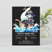 Invitation Anniversaire du pirate de navire simple (Debout devant)