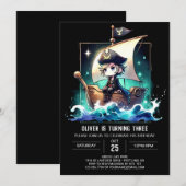 Invitation Anniversaire du pirate de rêve moderne (Devant / Derrière)