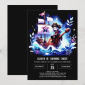 Invitation Anniversaire du Pirate doux (Devant / Derrière)
