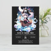 Invitation Anniversaire du pirate minimaliste magique (Debout devant)