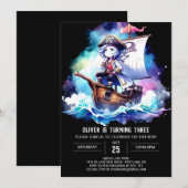Invitation Anniversaire du Pirate Modèle enchanté (Devant / Derrière)