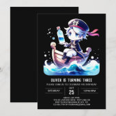 Invitation Anniversaire du Pirate Modèle enchanté (Devant / Derrière)