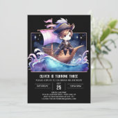 Invitation Anniversaire du pirate numérique imprimable (Debout devant)