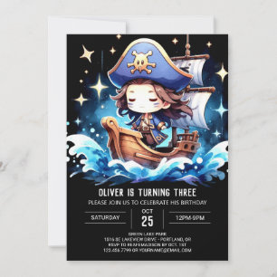 Invitation Anniversaire du pirate Whimsical