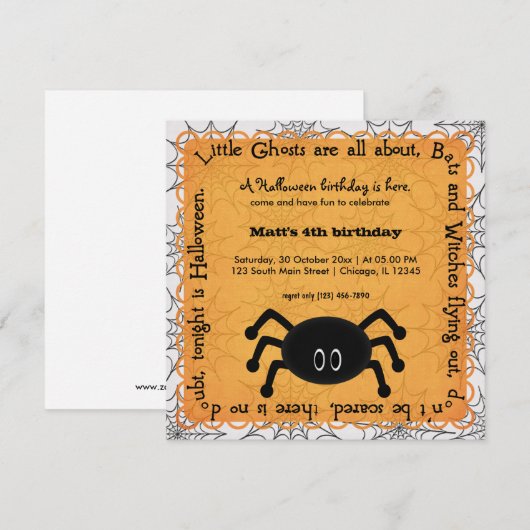 Invitation Anniversaire du Pocus (Devant / Derrière)