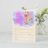 Invitation Anniversaire du Pony Enchantant et Fleur sauvage (Debout devant)