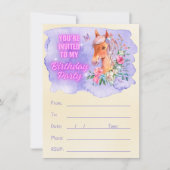 Invitation Anniversaire du Pony Enchantant et Fleur sauvage (Devant)