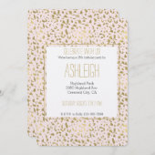 Invitation Anniversaire du Poster de animal rose Blush Gold (Devant / Derrière)