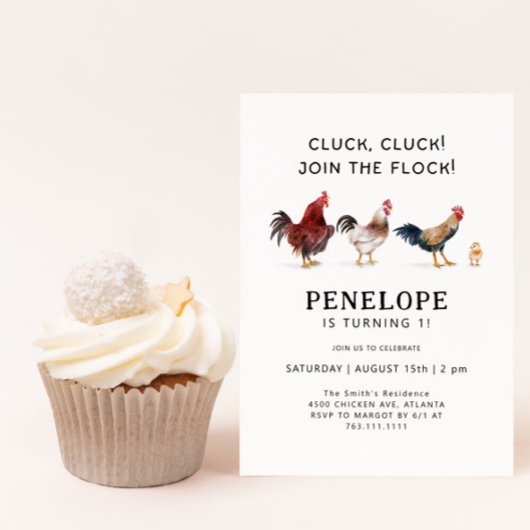 Invitation Anniversaire du poulet de la ferme