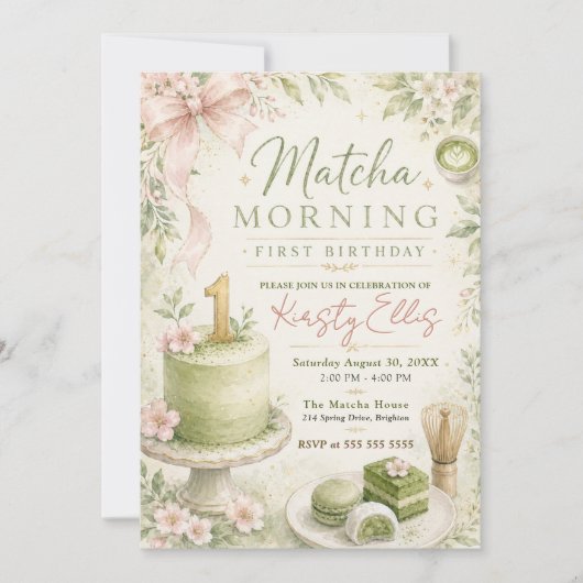 Invitation Anniversaire du premier Matcha Morning (Devant)