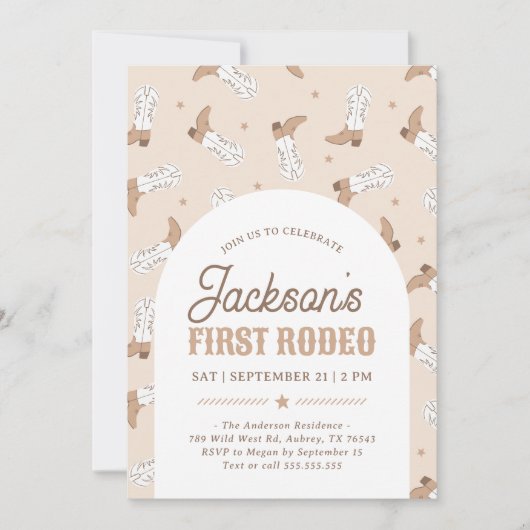 Invitation Anniversaire du premier rodéo occidental (Devant)