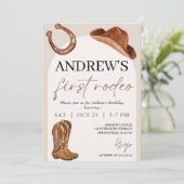 Invitation Anniversaire du premier rodéo personnel (Debout devant)