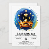 Invitation Anniversaire du prince héritier bleu (Devant / Derrière)