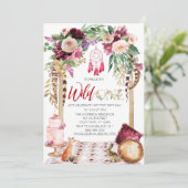 Invitation Anniversaire du Rêcheur de rêve de Boho-One Rose (Debout devant)