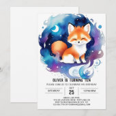 Invitation Anniversaire du renard boisé (Devant / Derrière)