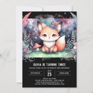 Invitation Anniversaire du renard Imaginaire mignon
