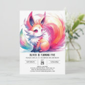 Invitation Anniversaire du renard modifiable (Debout devant)