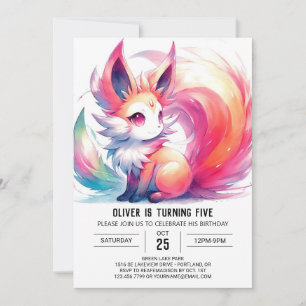 Invitation Anniversaire du renard modifiable
