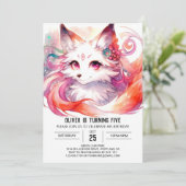 Invitation Anniversaire du renard personnalisé (Debout devant)